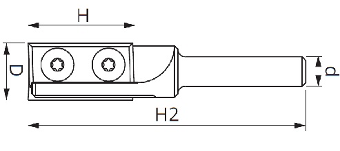 Rys. techniczny - frez prosty do drewna Z=2 GLOBUS