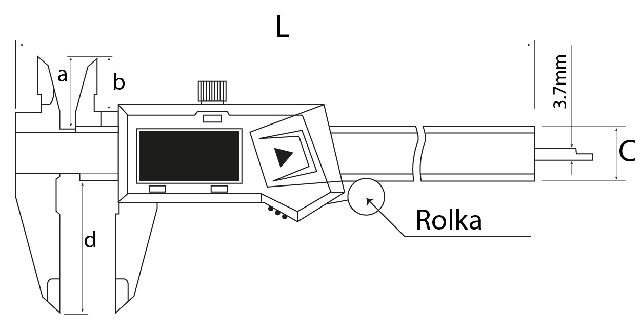 suwmiarka elektroniczna insize 1108 - wymiary