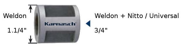 Adapter Weldon 19,05 mm (3/4") na Weldon + Nitto/ Universal 19,05 mm (3/4")