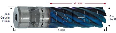 Wiertło koronowe Fein, Blue-Line - długość części roboczej 40MM - KARNASCH (20.1146)