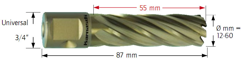 Wiertło koronowe Universal, Gold-Line - długosć części roboczej - 55MM - KARNASCH (20.1270N)