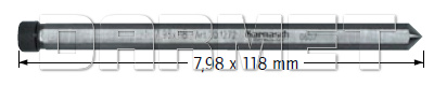 Pilot do wierteł koronowych - 7,98MM x 118MM - KARNASCH (20.1272)