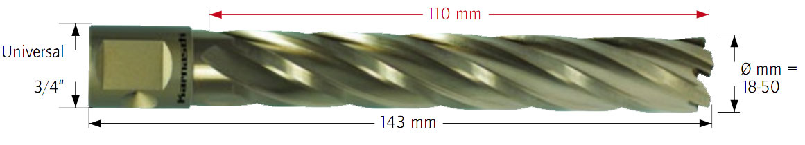 Wiertło koronowe Universal, Gold-Line - długość części roboczej - 110MM - KARNASCH (20.1280N)