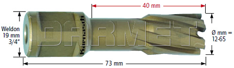 Wiertło koronowe z chwytem Weldon, Hard-Line - 12MM x 40MM - KARNASCH (20.1315)