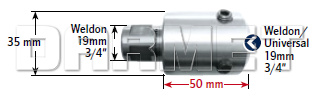 Adapter przedłużający Weldon 19,05 mm, 50 mm długości - KARNASCH (20.1387)