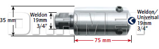 Adapter przedłużający Weldon 19MM, 75MM długości - KARNASCH (20.1402)