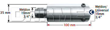 Adapter przedłużający Weldon 19MM, 100MM długości - KARNASCH (20.1417)