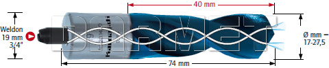 Wiertło koronowe z chwytem Weldon, Drill-Line - długość części roboczej 40MM - KARNASCH (20.1430)