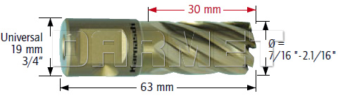 Wiertło koronowe Universal, Gold-Line - długosć części roboczej - 30MM - KARNASCH (20.1260N)