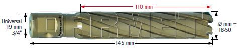 Wiertło koronowe Universal, Hard-Line - długość części roboczej 110MM - KARNASCH (20.1660N)