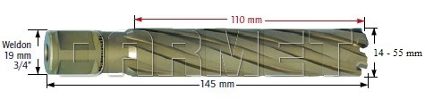 Wiertło koronowe z chwytem Weldon, Hard-Line - długość części roboczej 110MM - KARNASCH (20.1660)