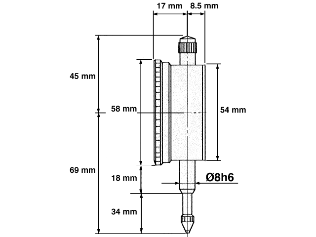 Czujnik zegarowy precyzyjny 0 - 1 mm