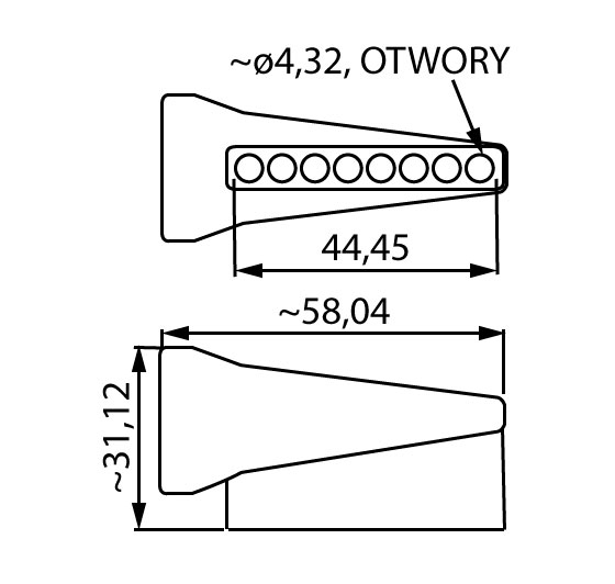 dysza rozpylajaca kątowa 90 stopni, system 1/2, wymiary