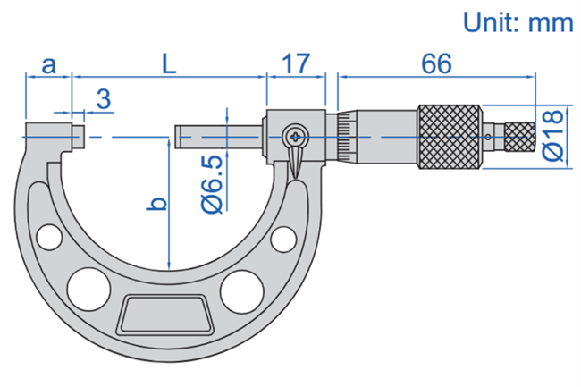 Mikrometr zewnętrzny MITUTOYO - wymiary