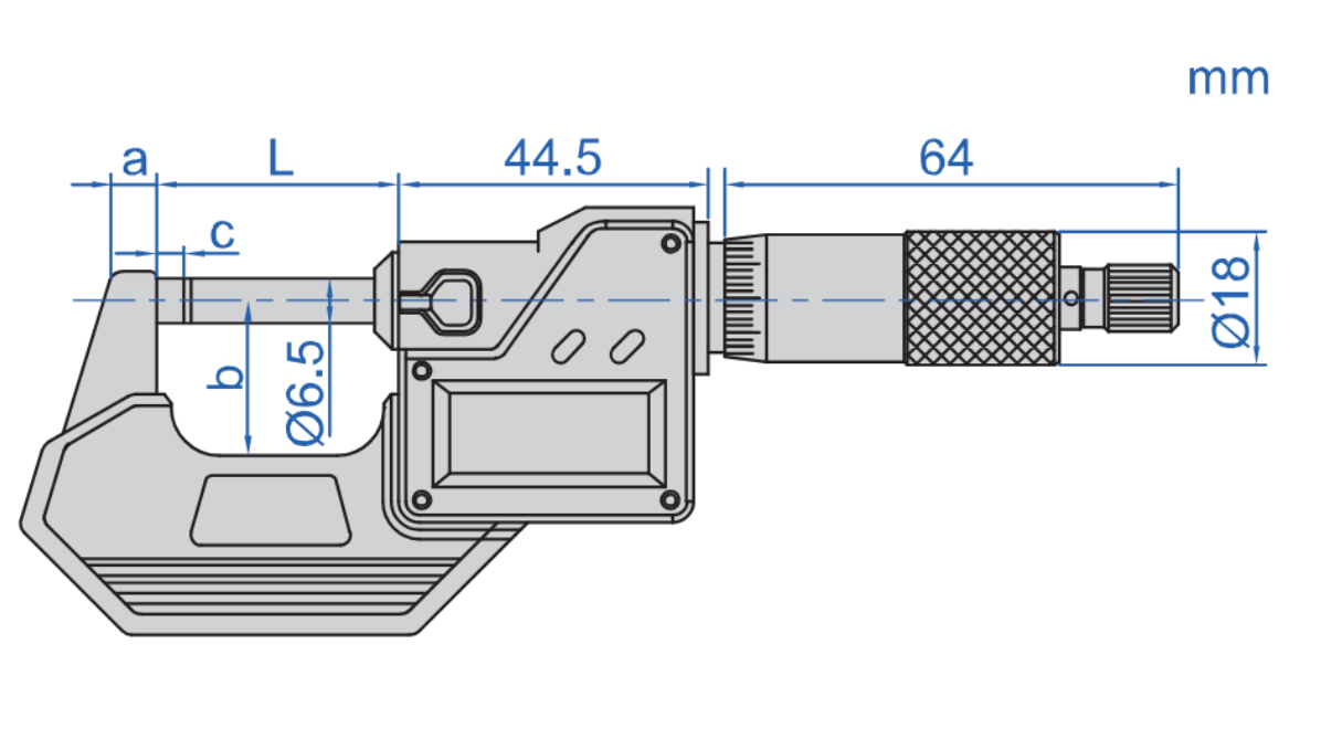 Mikrometr zewnętrzny MITUTOYO - wymiary
