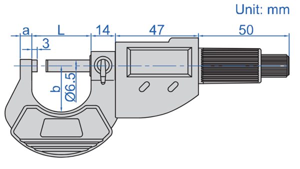 Mikrometr zewnętrzny MITUTOYO - wymiary