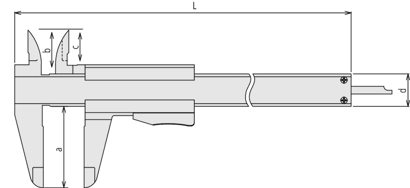 Suwmiarka 150 mm noniuszowa 531-122 mitutoyo - wymiary