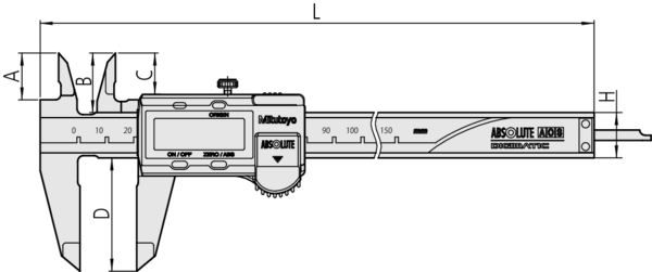 Suwmiarka elektroniczna 500-181-30 - wymiary