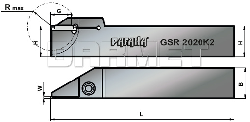 Nóż tokarski składany do rowkowania i toczenia wzdłużnego zewnętrznego : GSR-1212-K2 - PAFANA