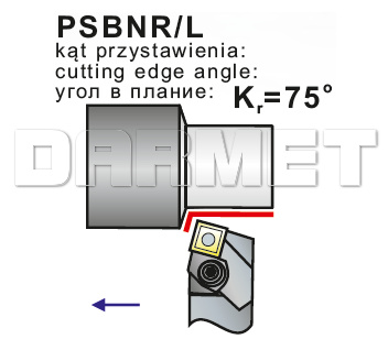operacje noża tokarskiego PSBNR-4040-25