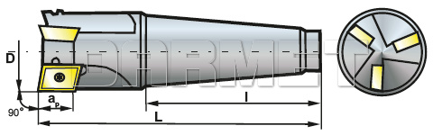 Frez składany trzpieniowy  walcowo-czołowy, R510.25-4004 - PAFANA