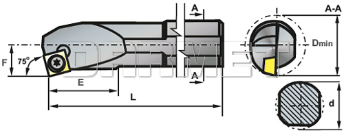 Nóż tokarski składany do toczenia wewnętrznego: S16R-SSKCR-09 - PAFANA