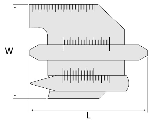 legenda - wymiar czujnika