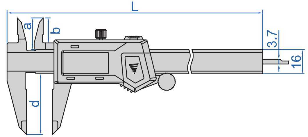 suwmiarka elektroniczna insize 1118BW - wymiary