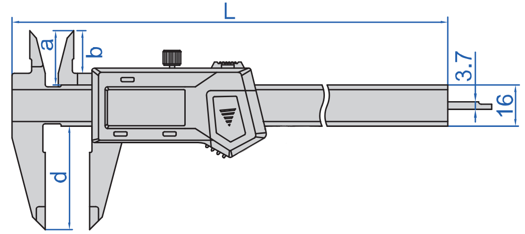 suwmiarka elektroniczna insize 1118BW - wymiary