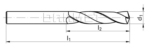 wiertło kręte do metalu - rysunek techniczny