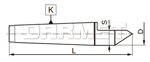 Kieł tokarski stały zewnętrzny ze ścięciem - Morse 1 - ZM KOLNO (Typ 8730)