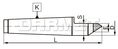 Kieł tokarski stały zewnętrzny ze ścięciem i końcówką z węglików spiekanych - Morse 4 - ZM KOLNO (Typ 8731)