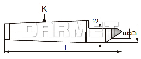 Kieł tokarski stały MK0 końcówka z widiowa - wymiary