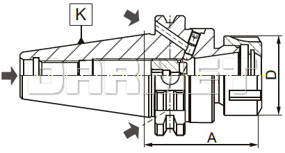 Oprawka zaciskowa do tulejek ER25 - DIN40 - 160MM - ZM KOLNO (Typ 7617)