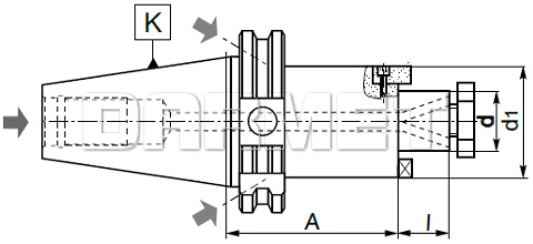 Trzpień frezarski zabierakowy DIN50 - 27MM - 160MM - ZM KOLNO (Typ 7369 AD+B)