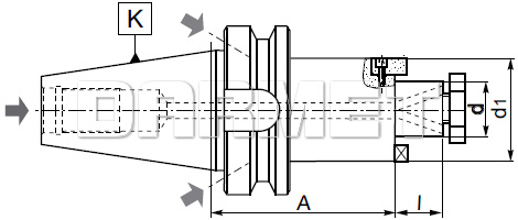 Trzpień frezarski zabierakowy BT40 - 16MM - 100MM - ZM KOLNO (Typ 7388 AD+B)