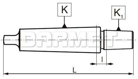 Trzpień wiertarski z chwytem Morse'a z płetwą MS1 - B10 - ZM KOLNO (Typ 5361)