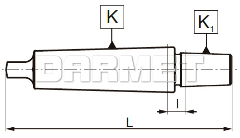 Trzpień wiertarski z chwytem Morse'a z płetwą MS5 - B18 - ZM KOLNO (Typ 5361) - rysunek techniczny