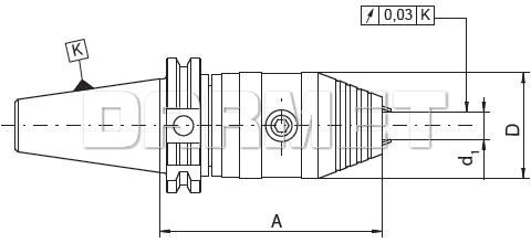 Trzpień DIN69871 z uchwytem wiertarskim