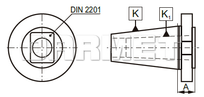 Tuleja redukcyjna ISO40 - Morse MS4A z gwintem - ZM KOLNO (Typ 1653)
