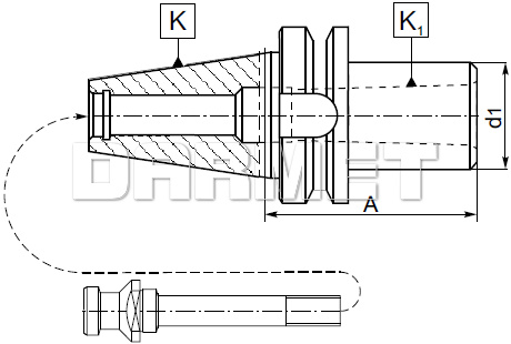 Tuleja redukcyjna BT40 - MS4 - 85MM z gwintem - ZM KOLNO (Typ 1663)