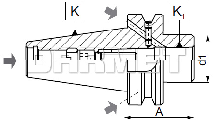 Tuleja redukcyjna BT30 - MS2 - 50MM z gwintem - ZM KOLNO (Typ 1694)