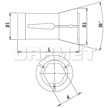 Tulejka zaciskowa automatowa z gniazdem sześciokątnym - ZM KOLNO (Typ 3010 S) 8 mm