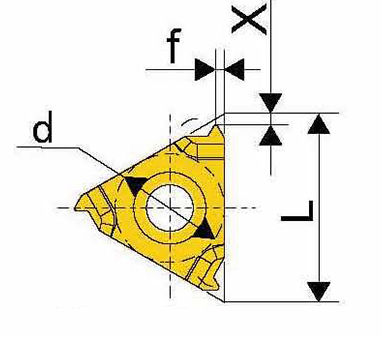 płytka do gwintów Whitwortha 55 stopni - wymiary